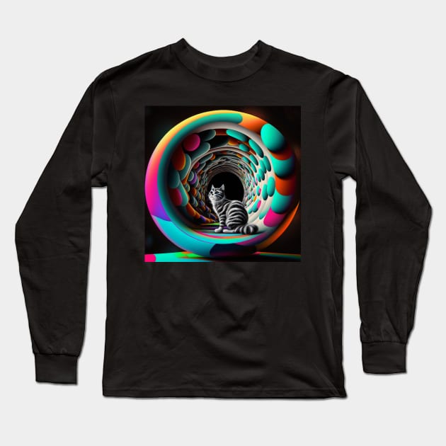 Cat Portal 1 Long Sleeve T-Shirt by PsychedelicPour